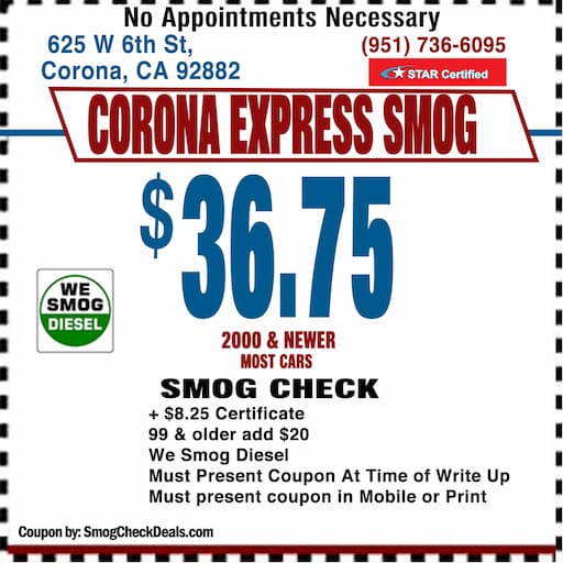 Smog Check Coupon Corona