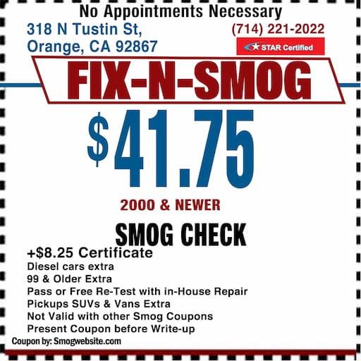 Fix N Smog Smog Check Coupon Orange