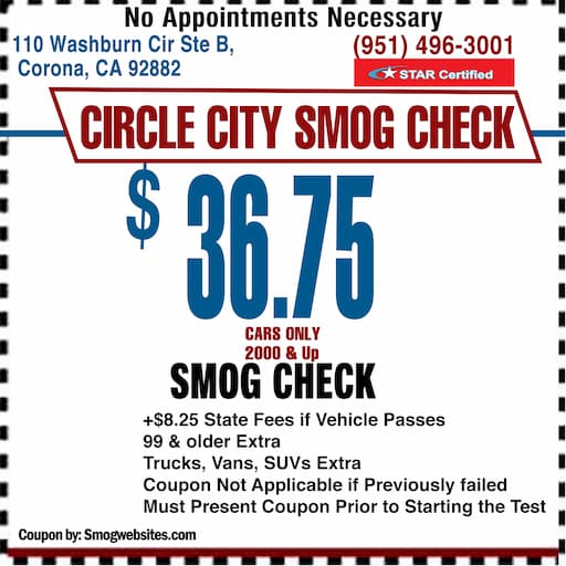 Circle City Smog Check Smog Check Coupon Corona