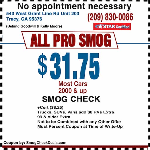 All Pro Smog Smog Check Coupon Tracy